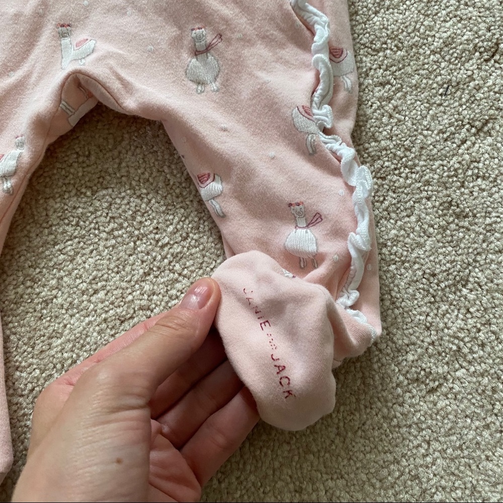 Janie and Jack | Pastel pink llama footie - Picture 3 of 7